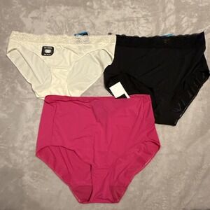 Set Of 3 Bali Panties Size 9 2XL‎ Assorted Styles Pink Cream Black